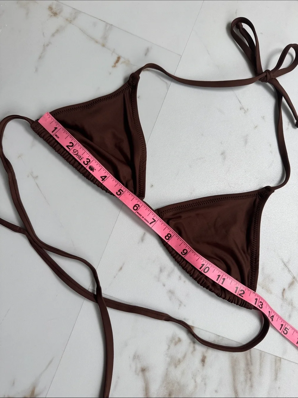 Skims Brown Triangle Bikini Top Sz S Beach Trendy Resortwear